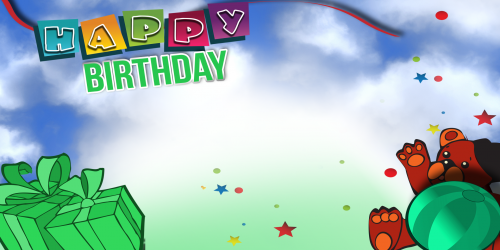 Happy Birthday Banner – Green Bear