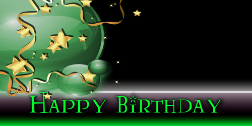 Happy Birthday Banner – Star Balloon Green