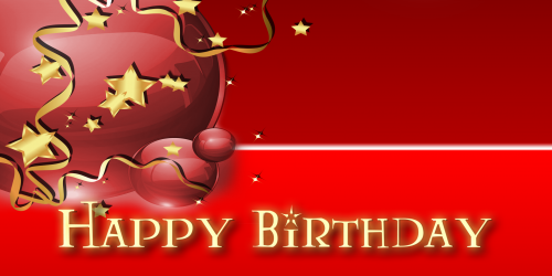 Happy Birthday Banner – Star Balloon Red
