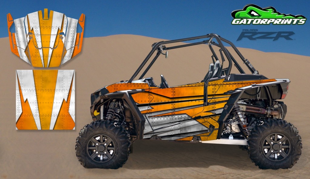 Orange 2014 RZR XP2 1000 Custom Decal Kits – 2 Seater