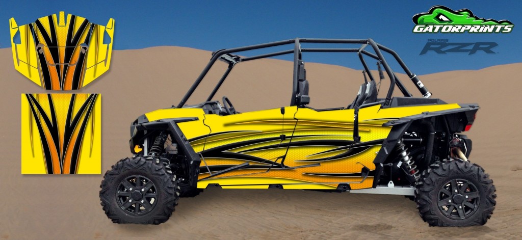 Yellow 2014 RZR XP2 1000 Custom Decal Kits – 4 Seater