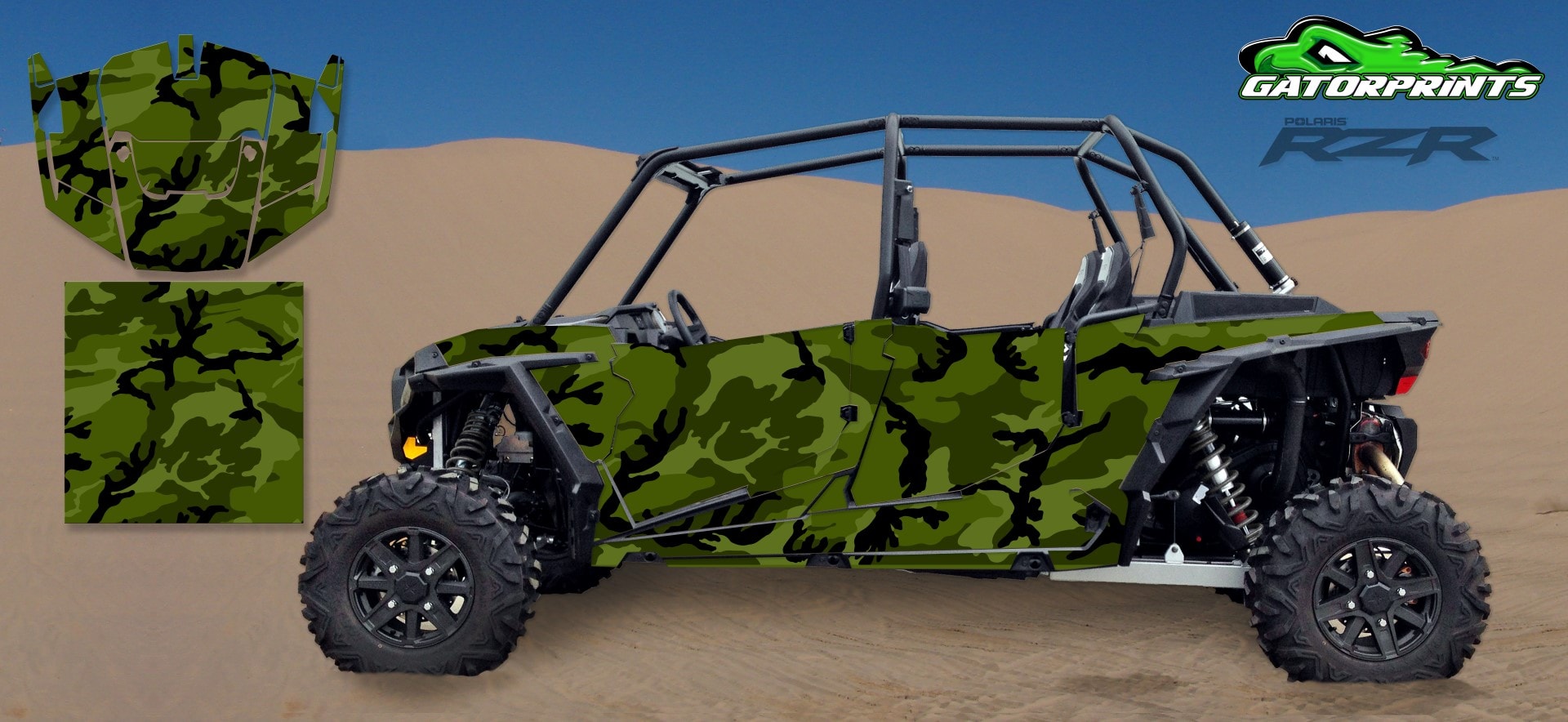 Camouflage 2014 RZR XP2 1000 Custom Decal Kits – 4 Seater