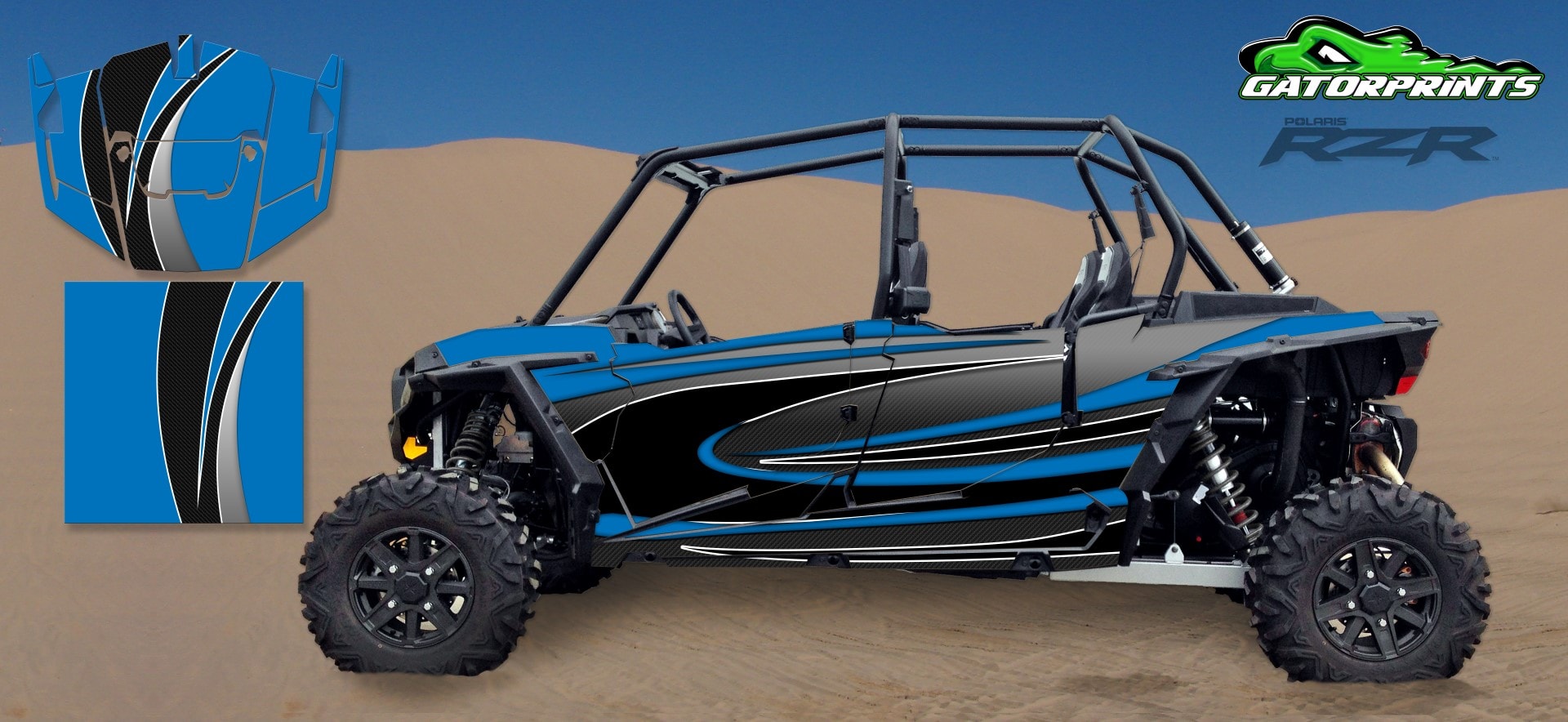 Blue 2014 RZR XP2 1000 Custom Decal Kits – 4 Seater
