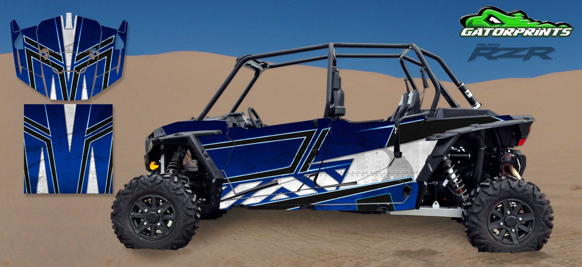 Blue 2014 RZR XP2 1000 Custom Decal Kits – 4 Seater