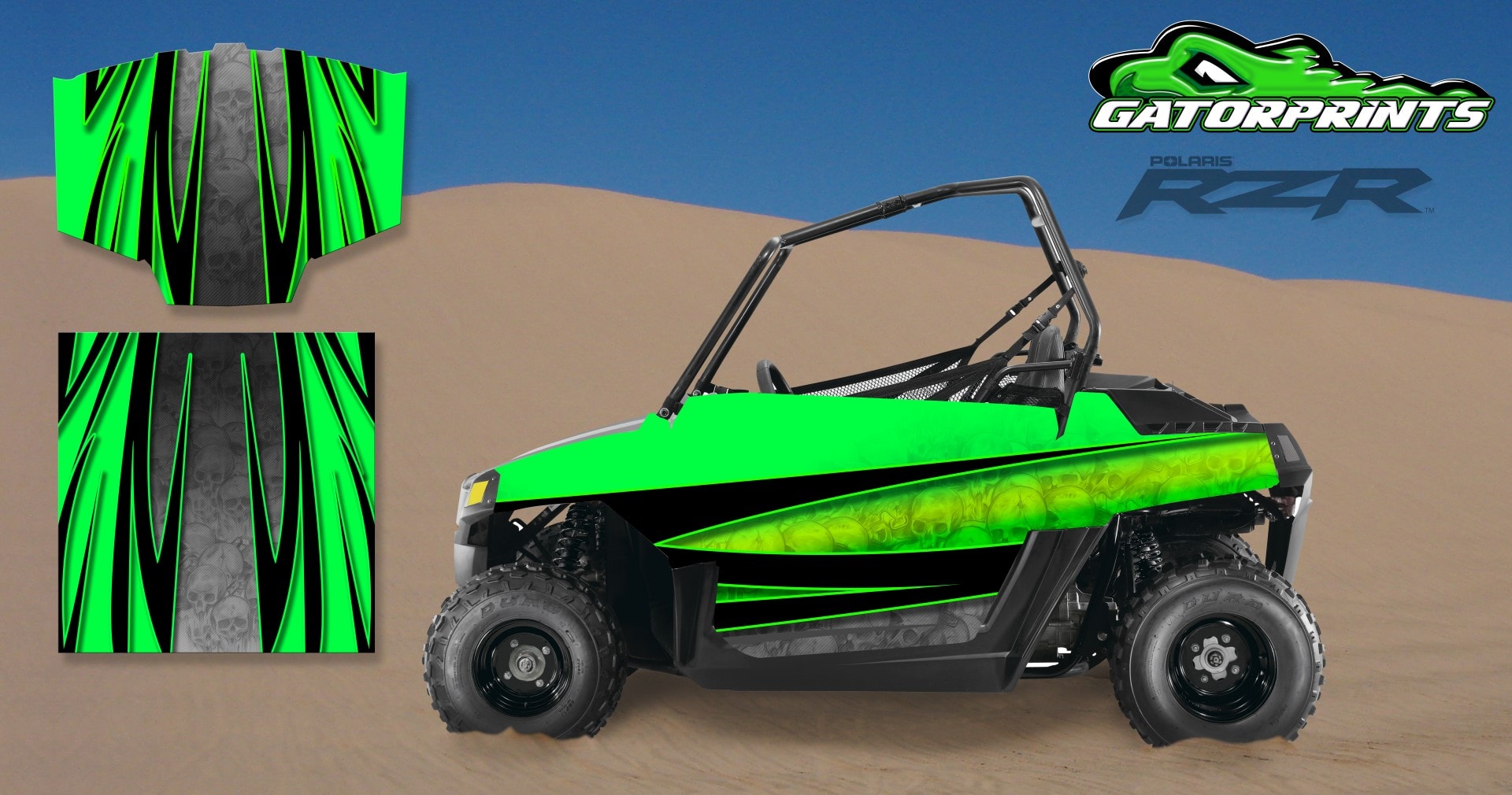 Green 2014 RZR XP2 1000 Custom Decal Kits – Mini 170
