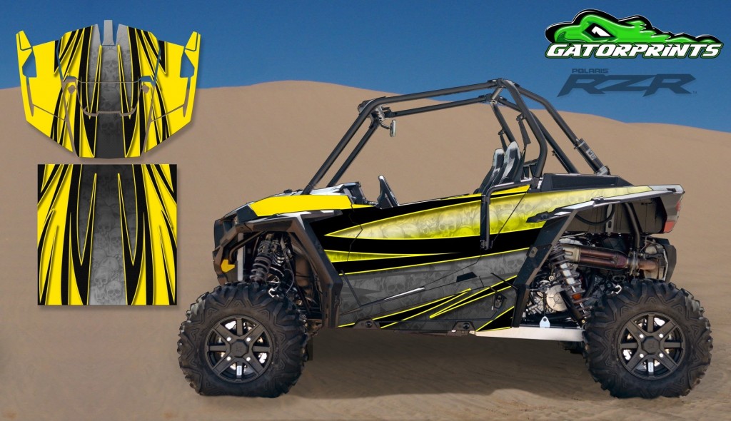 Yellow 2014 RZR XP2 1000 Custom Decal Kits – 2 Seater