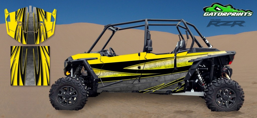 Yellow 2014 RZR XP2 1000 Custom Decal Kits – 4 Seater